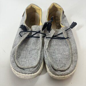 * Hey Dude Wendy Chambray White Knit Casual Shoes US 8 EU 39 Womens Lightweight